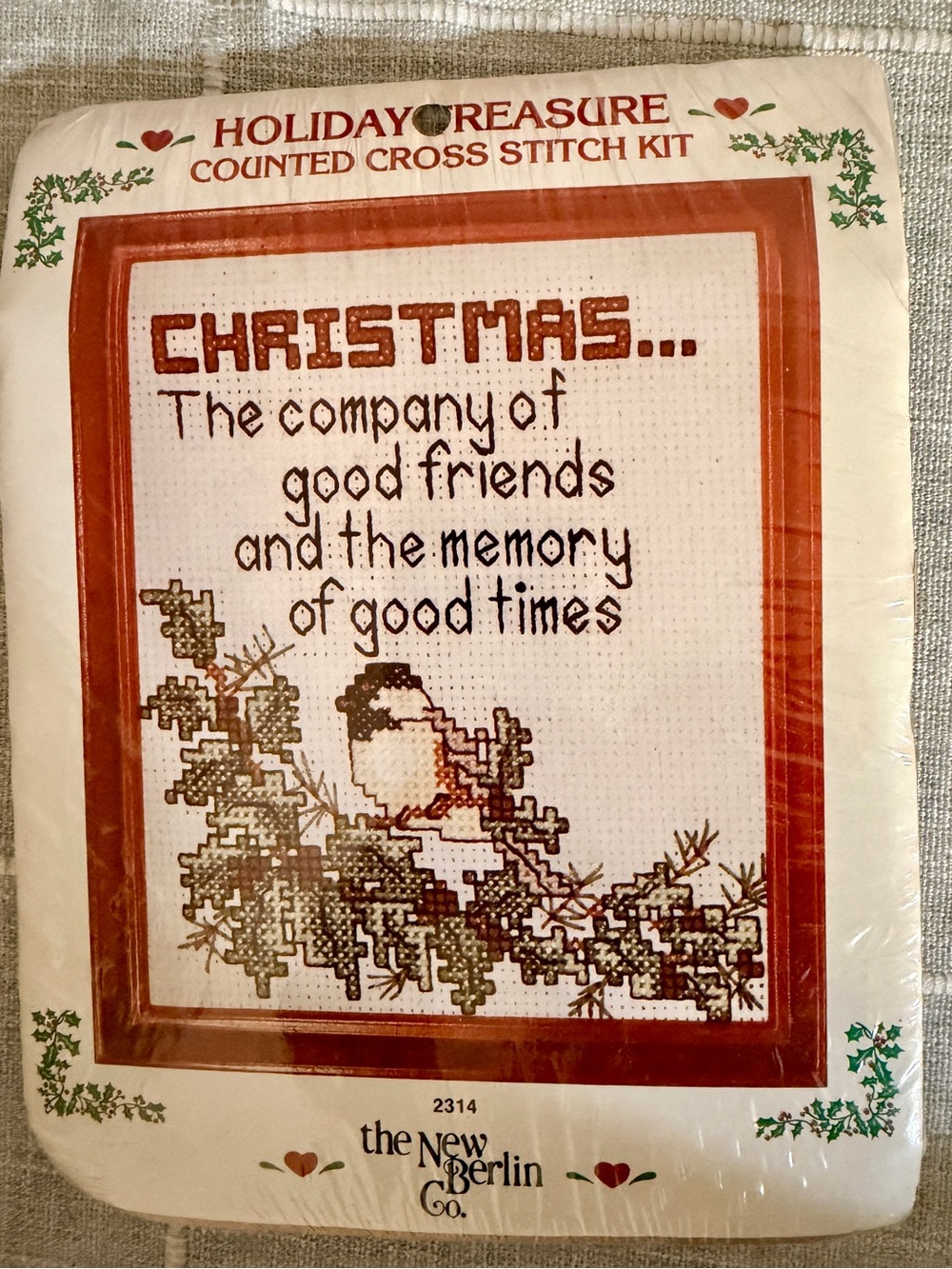 Holiday Treasure Counted Cross Stitch Needlepoint Embroidery Kit